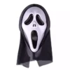 White ghost face horror mask with hood for Halloween costume