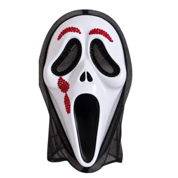 Crimson Tear Bedazzled Ghost Face Mask
